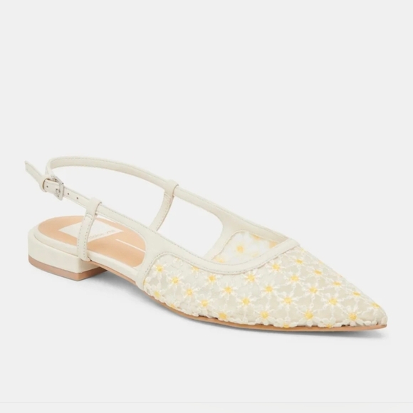 Dolce Vita Shoes - 💛🔹️ Dolce Vita 🔹️Pamie Floral White Floral Mesh Women's Slingback Flats